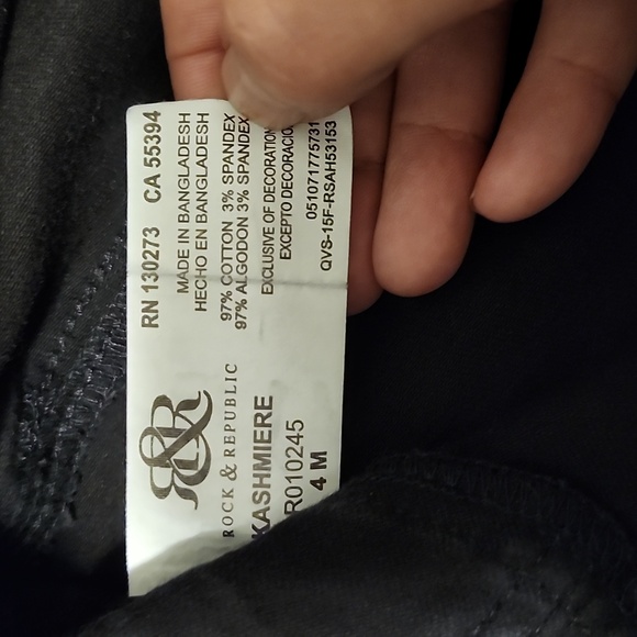 NWOT Women's Rock &Republic Black Skinny Jeans Size 4 Kashmiere - Picture 4 of 8